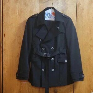 Spago Black Trench Belted Coat